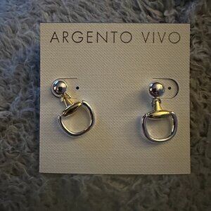 Argento Vivo Two tone Gold Silver Horsebit Earrings
